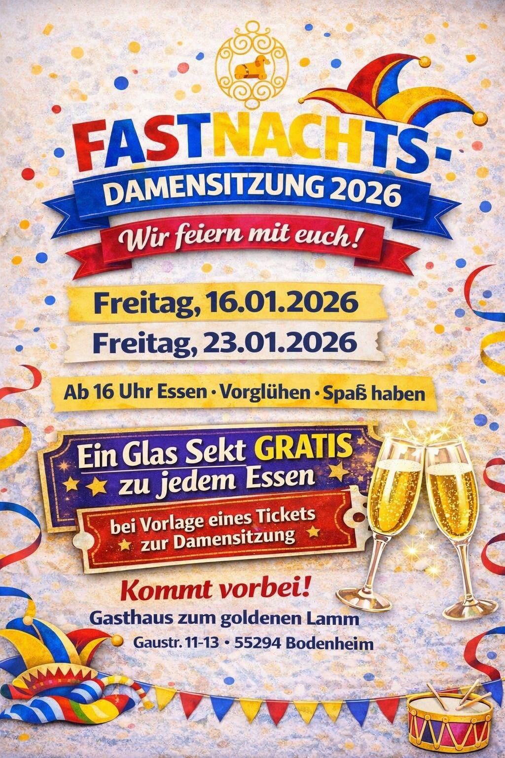 geänderte Öffnungszeiten Damensitzungen 2026